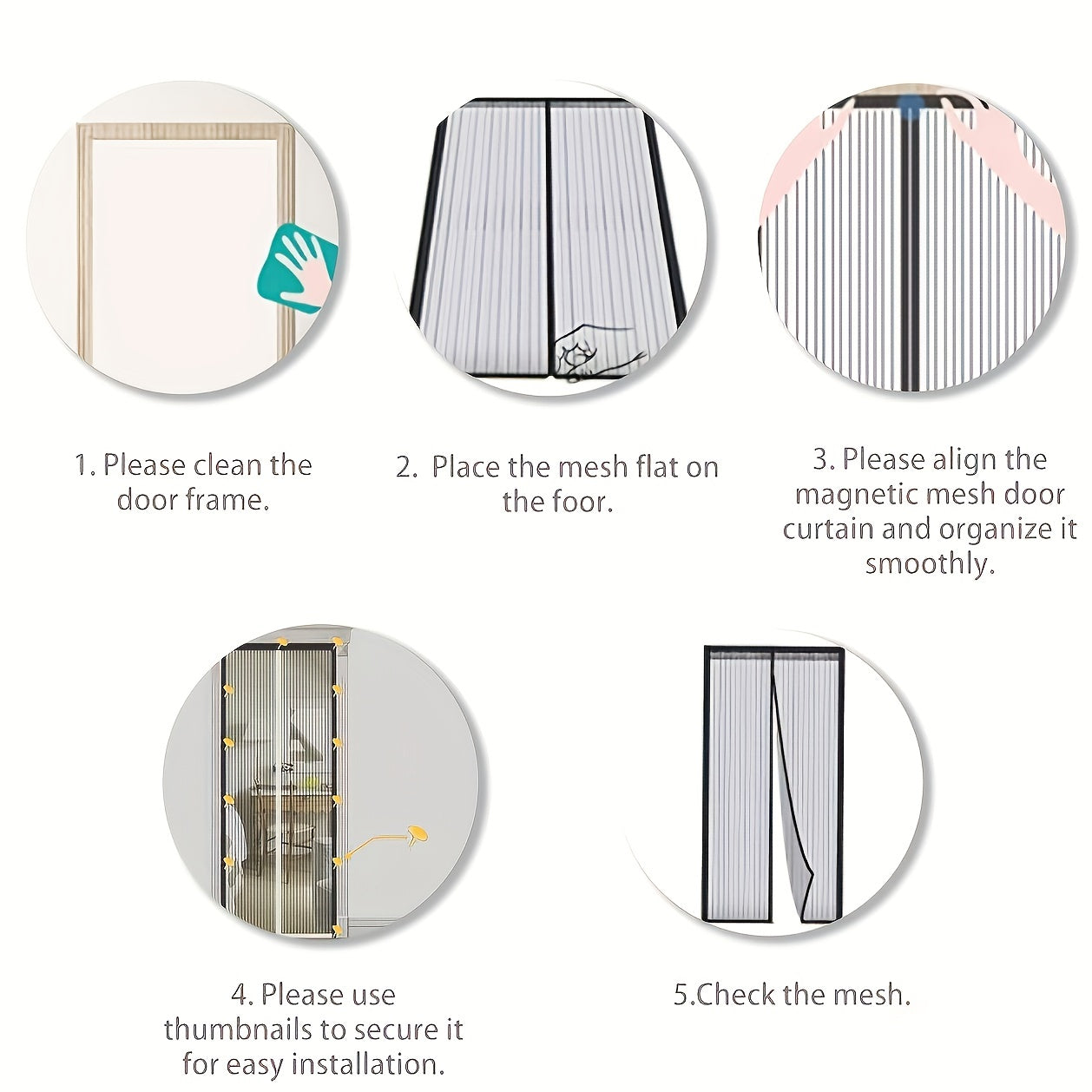 Magnetic Screen Door Keep Bugs Out Let Breeze In Curtain Single Door 96 205
