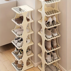 Slim Shoe Rack Plastic Door Back Shoe Storage Rack Space Saving