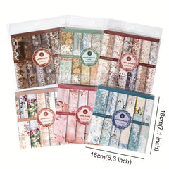 30pcs Vintage Flower Pattern Scrapbooking Supplies for DIY Journals