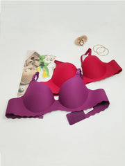 2pcs Romantic Scallop Trim Push Up Bras