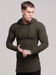 Men's Casual Lightweight Knitted Hooded Sweatshirt