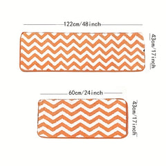 Microfiber Chevron Non Slip Bathroom Carpet Set