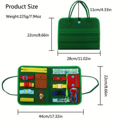 Felt PLAYBOARD Foldable Busy Board with Fidget Activities for Kids