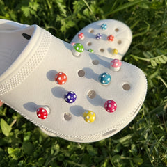 16pcs Tiny Rainbow Mushroom Shoe Charms For Crocs Sandals DIY Shoes Accessories