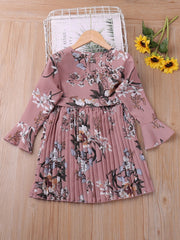 Floral Flare Long Sleeve Dress for Girls