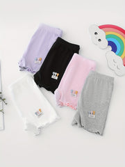5 Packs Girls Ribbed Modal Underwear Shorts