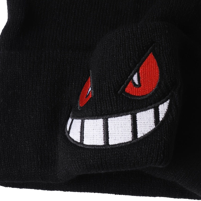 Cartoon Embroidered Knitted Hat Hip Hop Autumn Winter Wool