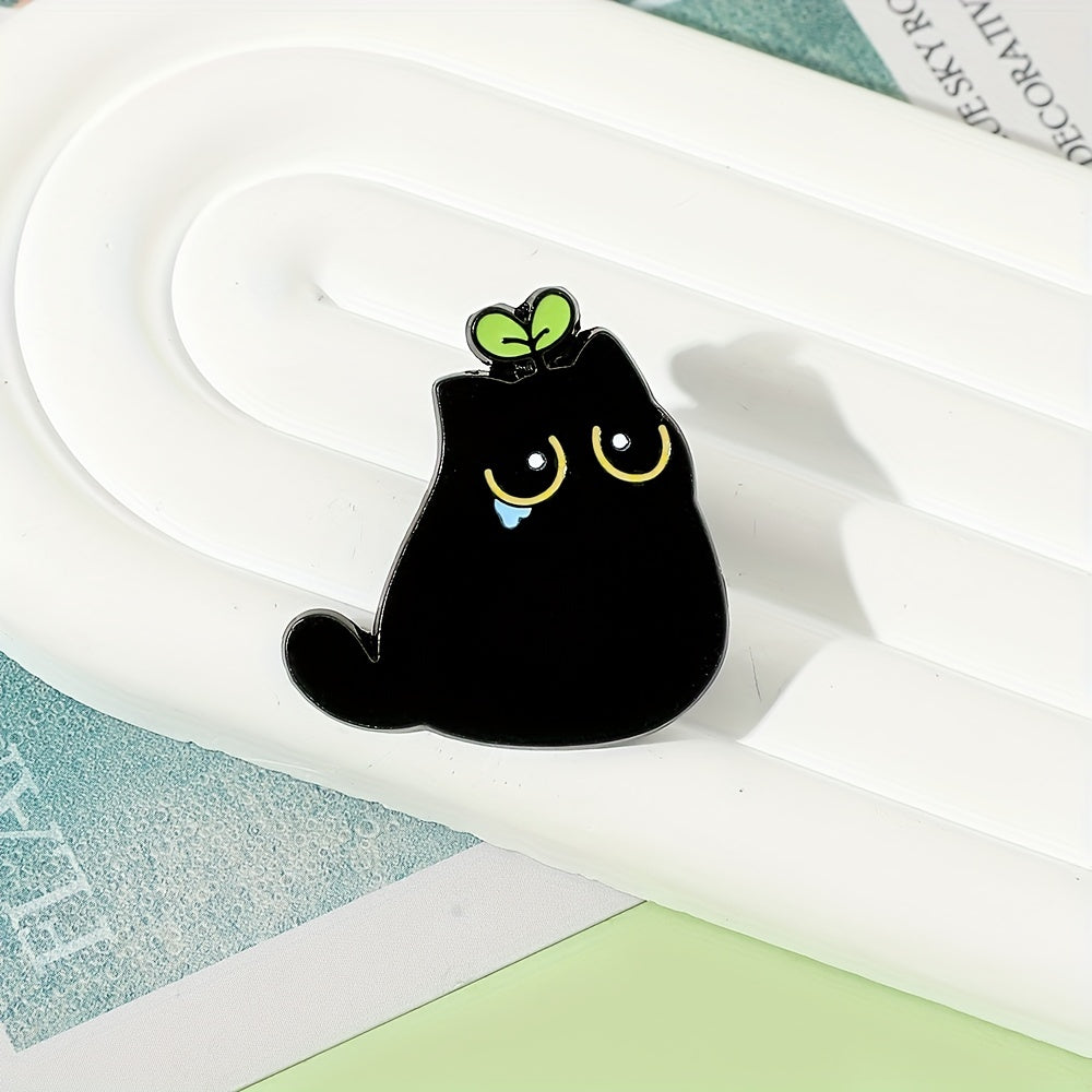 Cat Enamel Brooch Animal Pin for Wallet Handbag Clothing & Jewelry