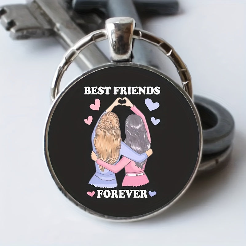 Retro Bag Keychain Sister Key Chain Charm Accessories For Boys Girls