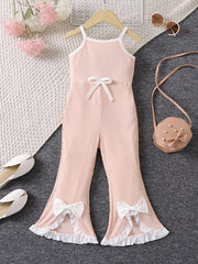 Pink Striped Sleeveless Jumpsuit for Baby Princess