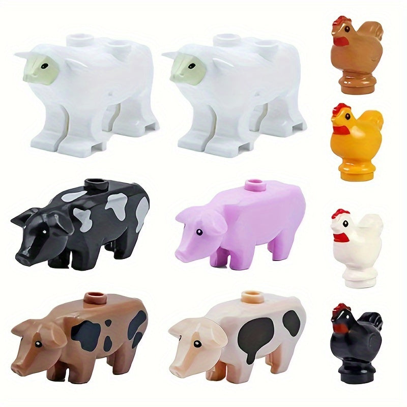 10pcs Animals Building Blocks DIY Toy Set Mini Bricks Toys for Birthday