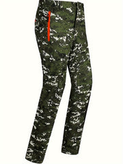 Men's Camo Zipper Pocket Pants Thermal Windproof Waterproof Trousers
