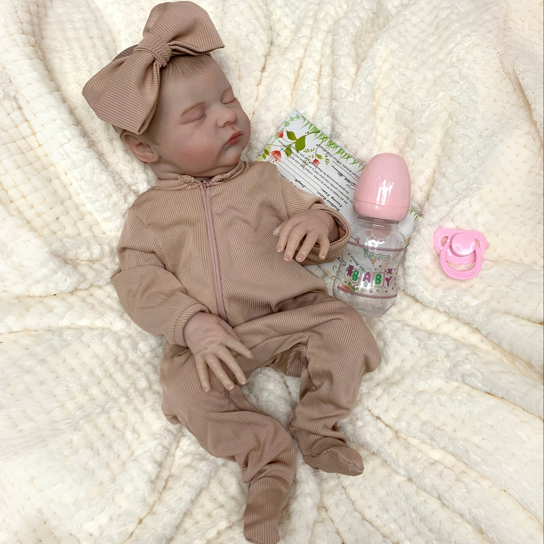 Realistic 18 Inch Reborn Baby Doll with Painted Hair - Ideal Gift for Children