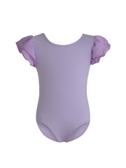Girls Chiffon Ruffle Sleeve Leotard for Ballet Dancing