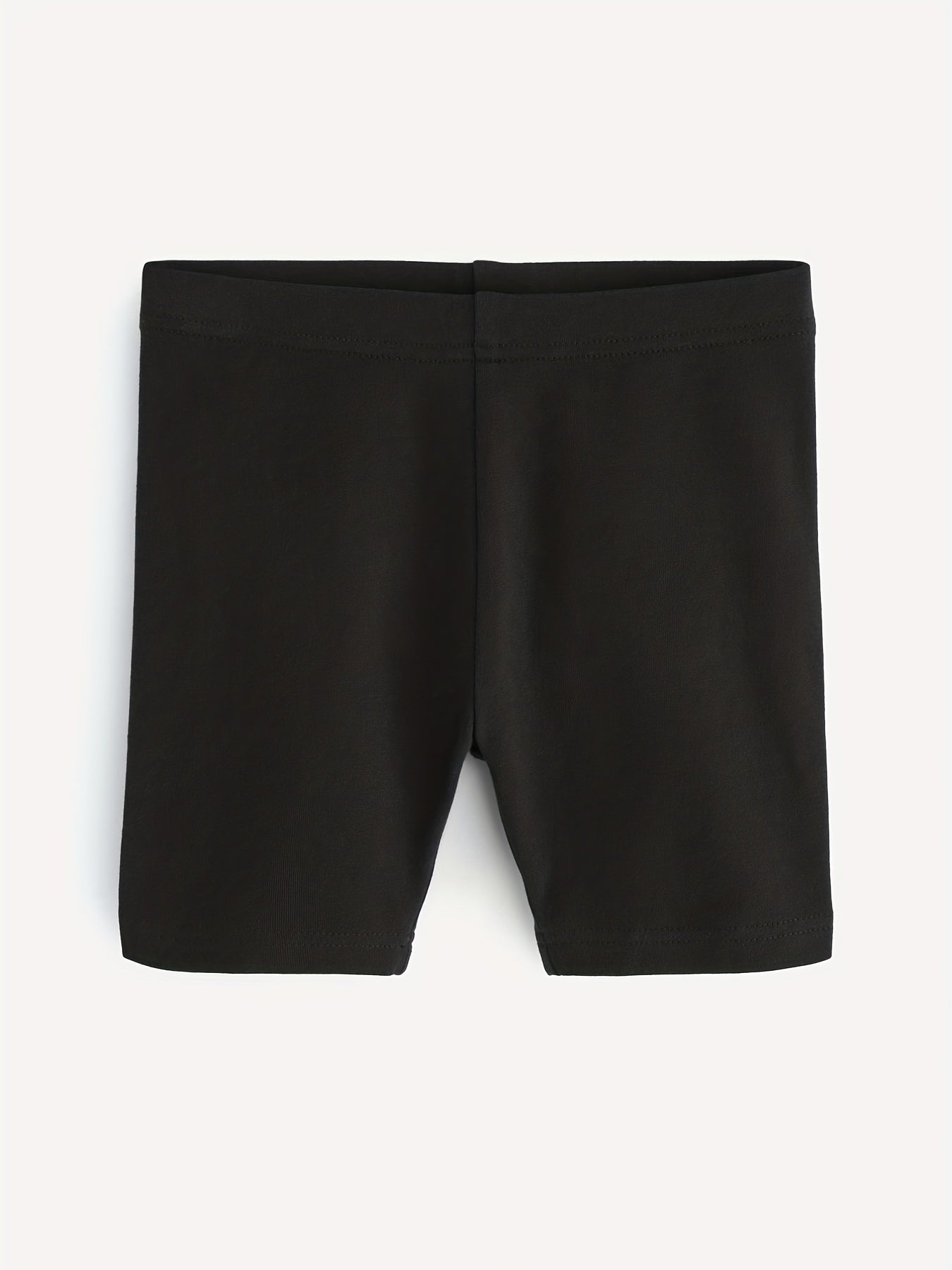2pcs Toddler Girls Solid Elastic Waist Casual Biker Shorts