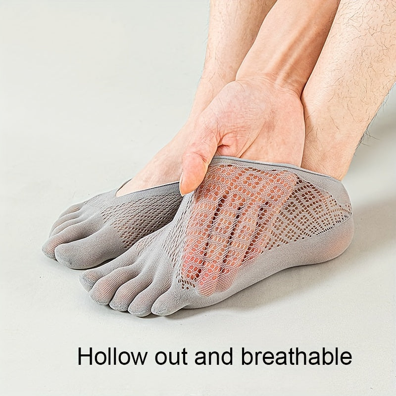 Men's 5-Toe No Show Socks for Sports Running Yoga