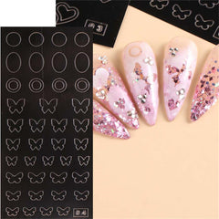 Embossed Rose Lace Nail Art Decals Acrylic Manicure Decorations for Women