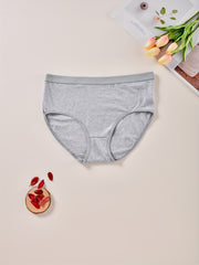 5 Pack Plus Size Basic Underwear Set Women's Plain High Rise Stretchy Panty