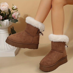 Thick Sole Non Slip Snow Boots Plush Lined Furry Winter Shoes