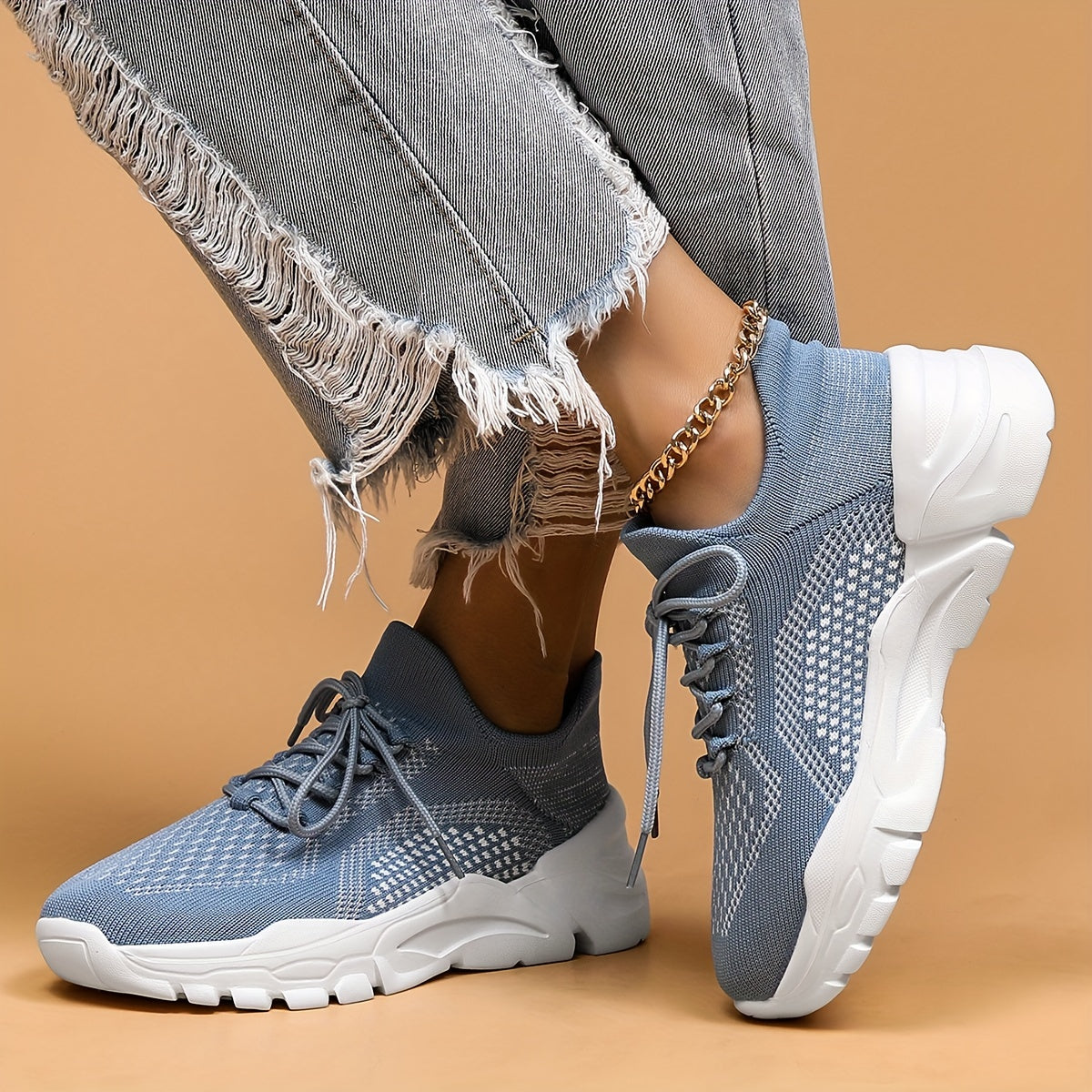 Women's Mesh Tennis Sports Shoes Thick Bottom Travel Walking Shoes