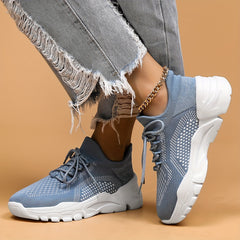 Women's Mesh Tennis Sports Shoes Thick Bottom Travel Walking Shoes