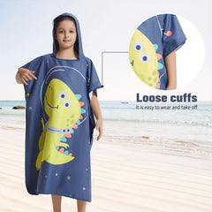 Mutao Kids Changing Towel Surf Poncho Soft Lightweight Microfiber Hooded Robe
