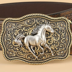 Vintage Cowboy Style Leather Belt for Men