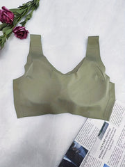 Solid Wireless Push Up Anti Sagging Bra