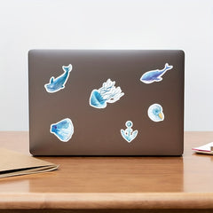 50pcs Sea Ocean Stickers Waterproof Vinyl Decals for Water Bottle Laptop Hydrofl