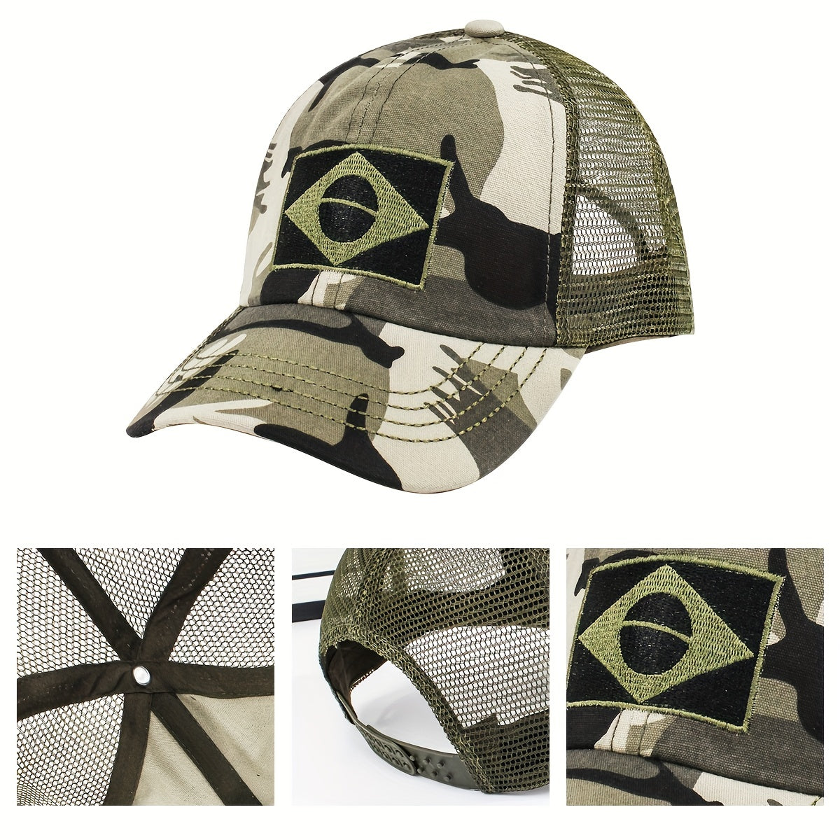 Handsome Grid Tactical Camouflage Caps Baseball Cap Outdoor Cap Wild Jungle