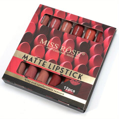 12pcs Matte Lipstick Kit Long Lasting Moisturizing Formula