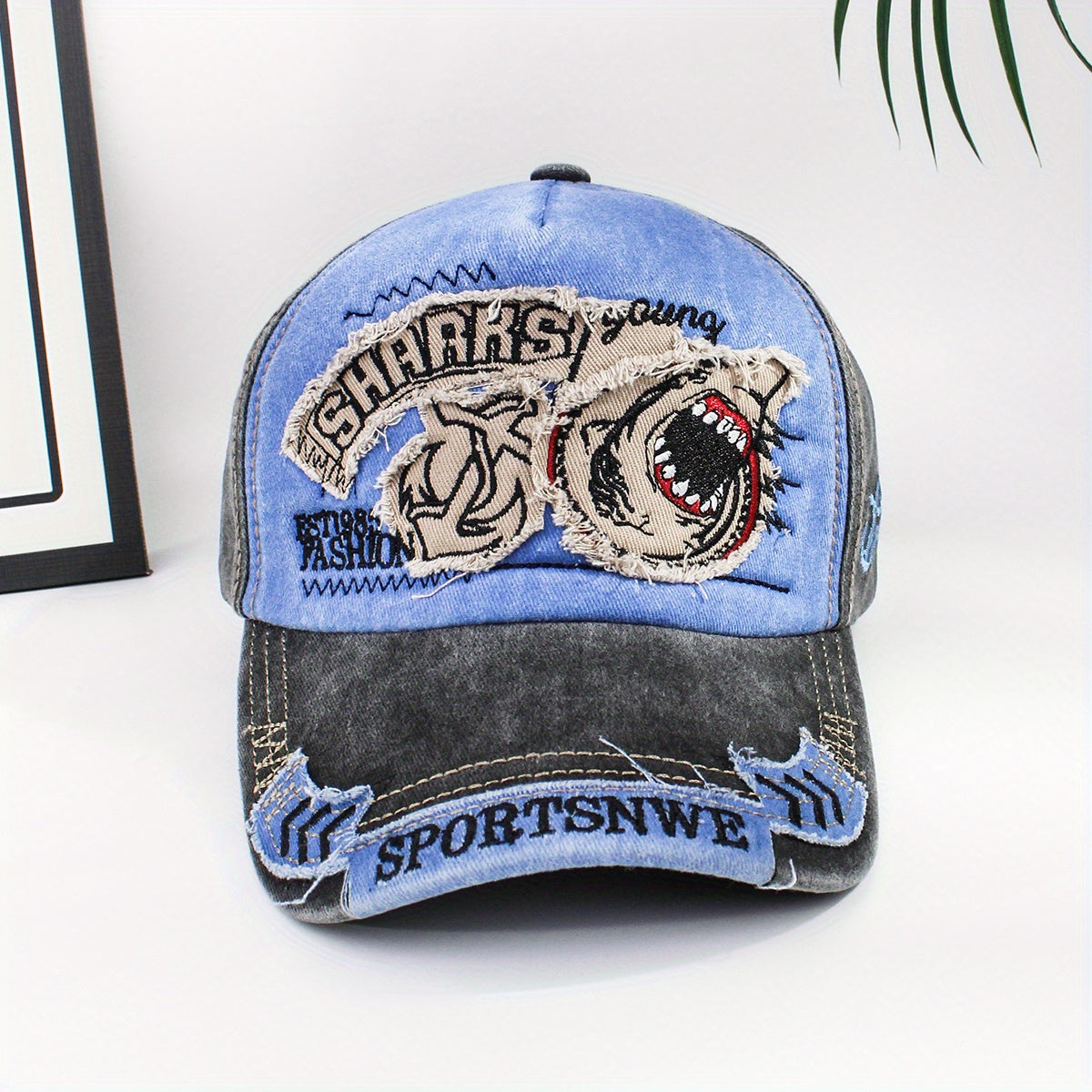 Breathable Shark Embroidery Baseball Cap for Men & Women