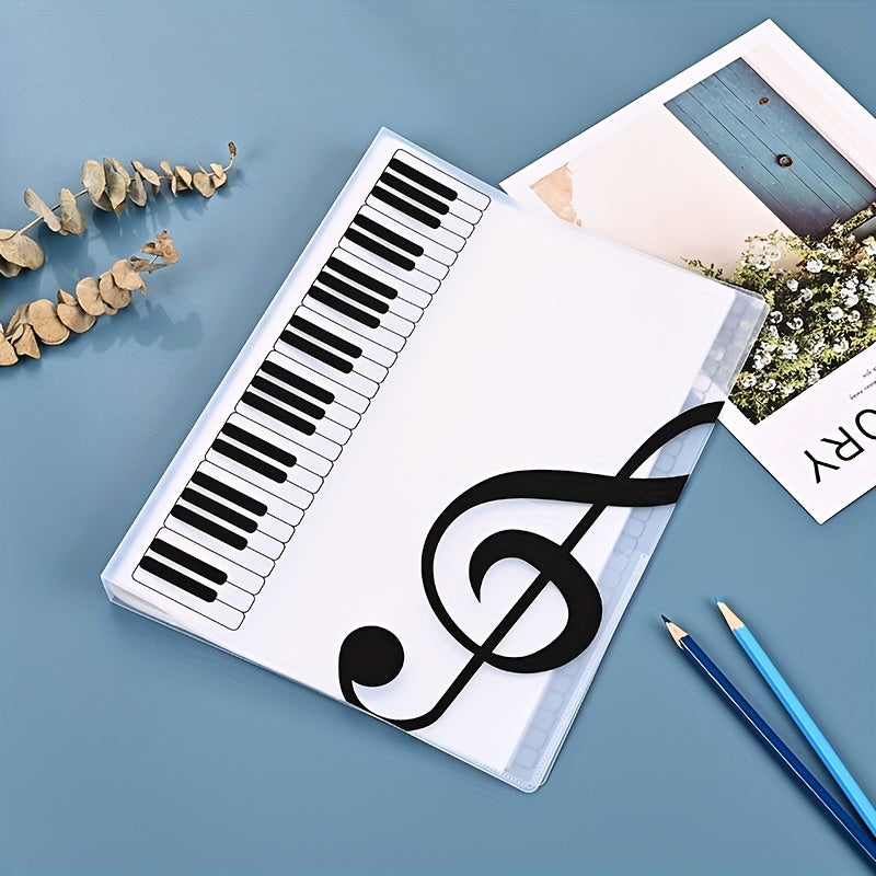 Music Sheet File Folder Clef Paper Storage 40 Pockets A4 File Holder