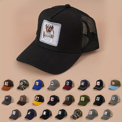 Animal Patch Baseball Cap Mesh Trucker Hat Sunscreen Dad Hats