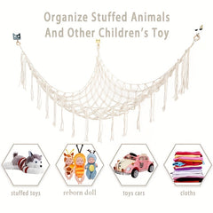Boho Stuffed Animals Net Hammock Toy Storage Holder