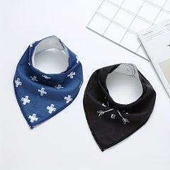 5pcs Cotton Absorbent Baby Triangle Towels Feeding Bibs
