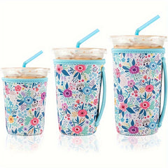 3pcs Colorful Can Cup Protective Cover Anti-scald Sleeve With Handle