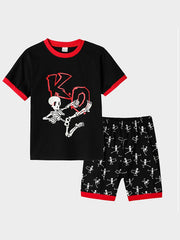 Boys Luminous Kung Fu Skull Pajamas Set