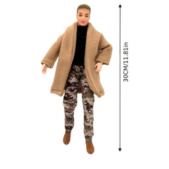 Jointed Male Doll with Three-Piece Clothing Set and Shoes
