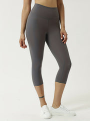 Solid Tight 7pt Yoga Pants With Pockets Sports Fitness Running Leggings