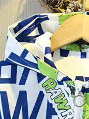 Boys Dinosaur Windbreaker Hooded Jacket Full Print Long Sleeve Zip Up Waterproof