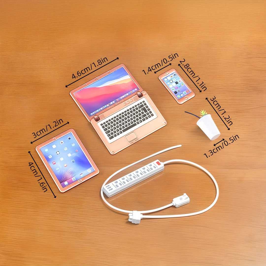1:6 Scale RoseGold Digital Devices & Coffee Set