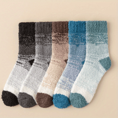 5 Pairs Fuzzy Winter Socks for Women Men