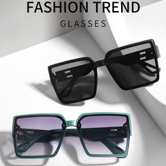 Men's Large Square Frame Sunglasses with Glasses Case