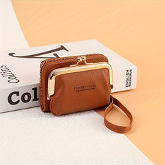 Personalized Grefay Women's Leather Wallet with Detachable Strap & Coin Purse