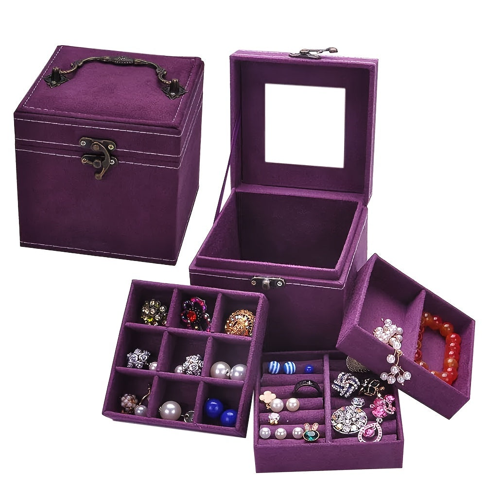 Vintage Metal Jewelry Organizer Box for Women