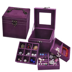 Vintage Metal Jewelry Organizer Box for Women