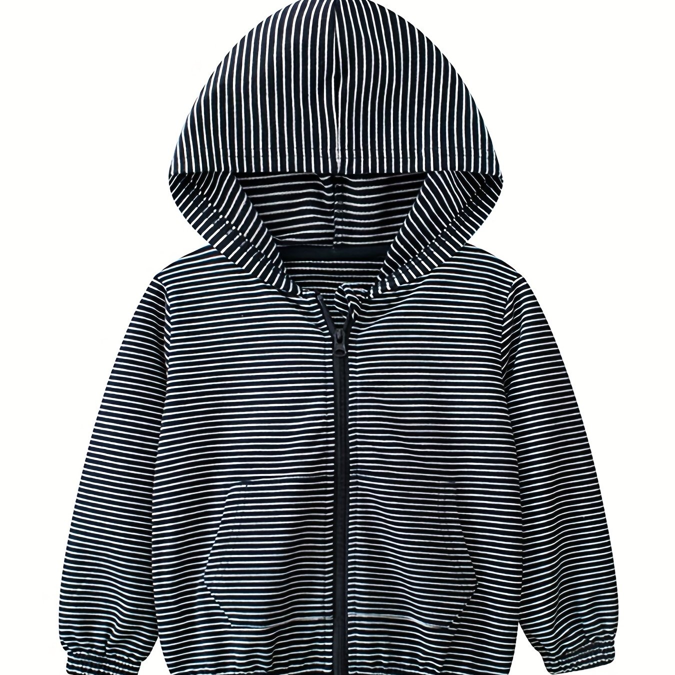 Boys Casual Stripe Hooded Zip Up Cotton Jacket Kids Clothing