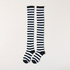 Striped Thigh High Socks Cosplay Over The Knee Socks Women's Stockings
