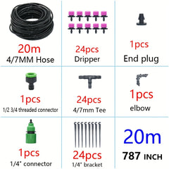DIY Drip Irrigation System Automatic Watering Kit with 8 Hole Dripper Sprinkler